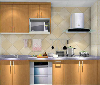 太平绿台面整体厨房橱柜F13628 尚品宅配橱柜的优雅美学与五金交电的品质融合